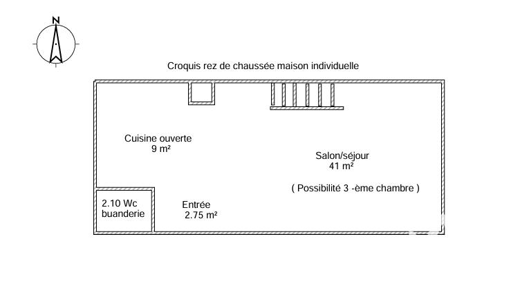 Maison - 75 m² - 4 pièces