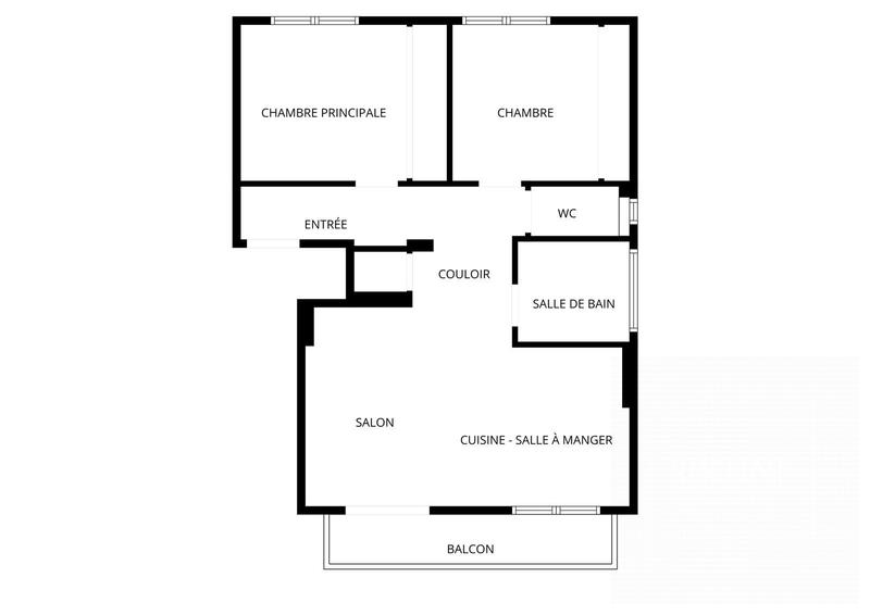 Appartement - 58 m² - 3 pièces