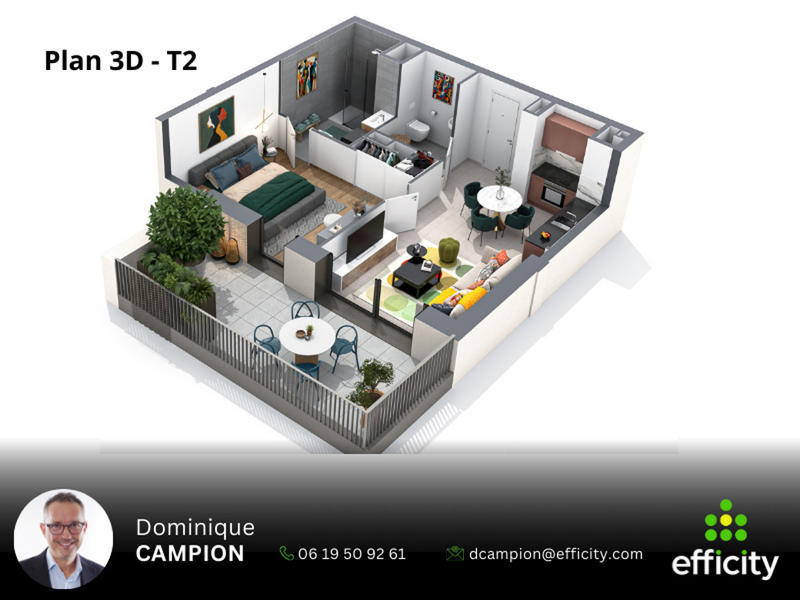 Appartement - 51 m² - 2 pièces