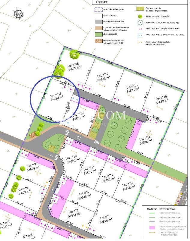 Terrain constructible - 620 m²