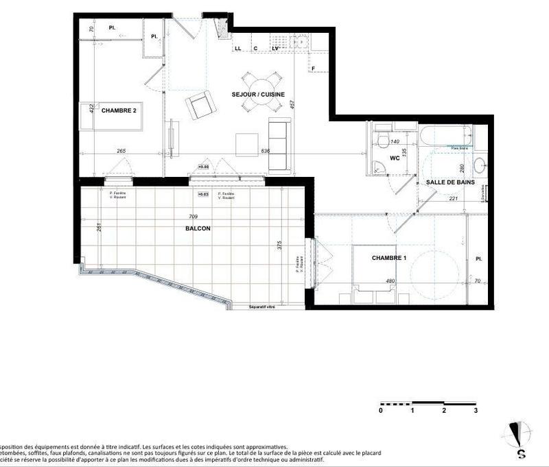 Appartement - 66 m² - 3 pièces