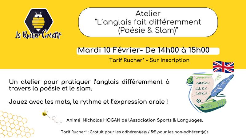 Atelier "L’anglais fait différemment (Poésie &amp; Slam)"