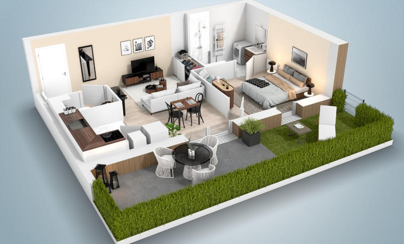 Appartement - 44 m² - 2 pièces