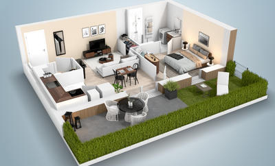 Appartement - 44 m² - 2 pièces