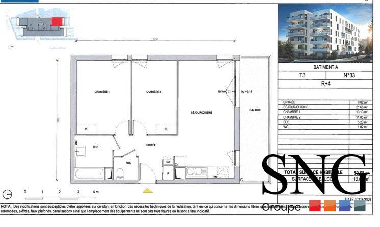 Appartement - 60 m² - 3 pièces