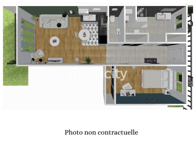 Appartement - 55 m² - 2 pièces