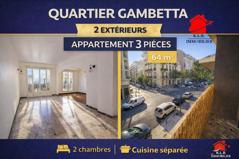 Appartement - 65 m² - 3 pièces