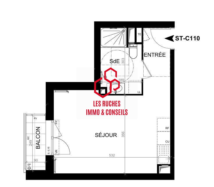 Appartement - 28 m² - 1 pièce