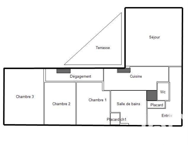 Appartement - 66 m² - 3 pièces