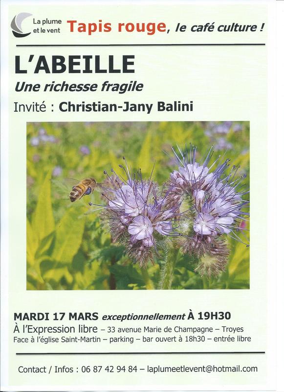 Tapis rouge, le café culture de la plume et le vent : "L'abeille : une richesse fragile"