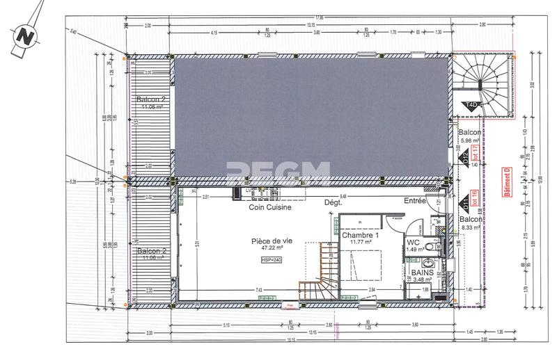 Duplex - 89 m² - 4 pièces