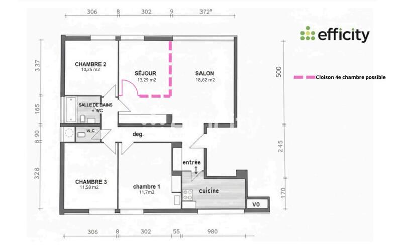 Appartement ancien - 90 m² - 5 pièces