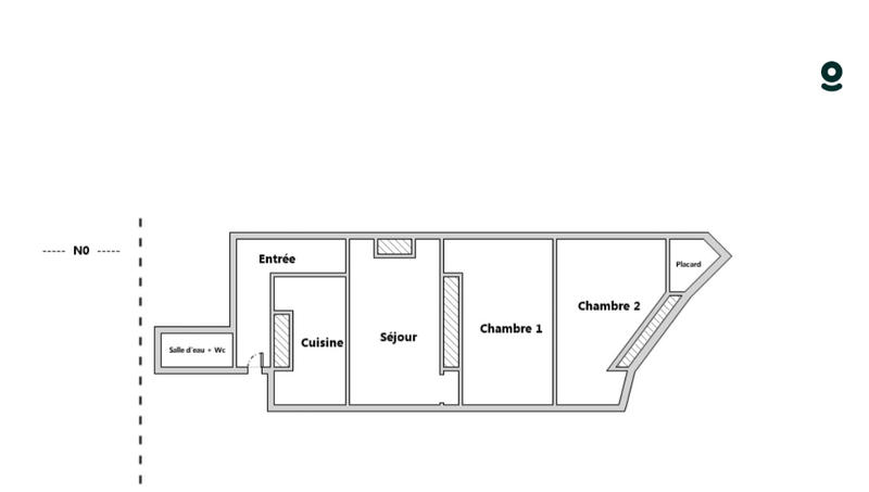 Appartement ancien - 45 m² - 3 pièces