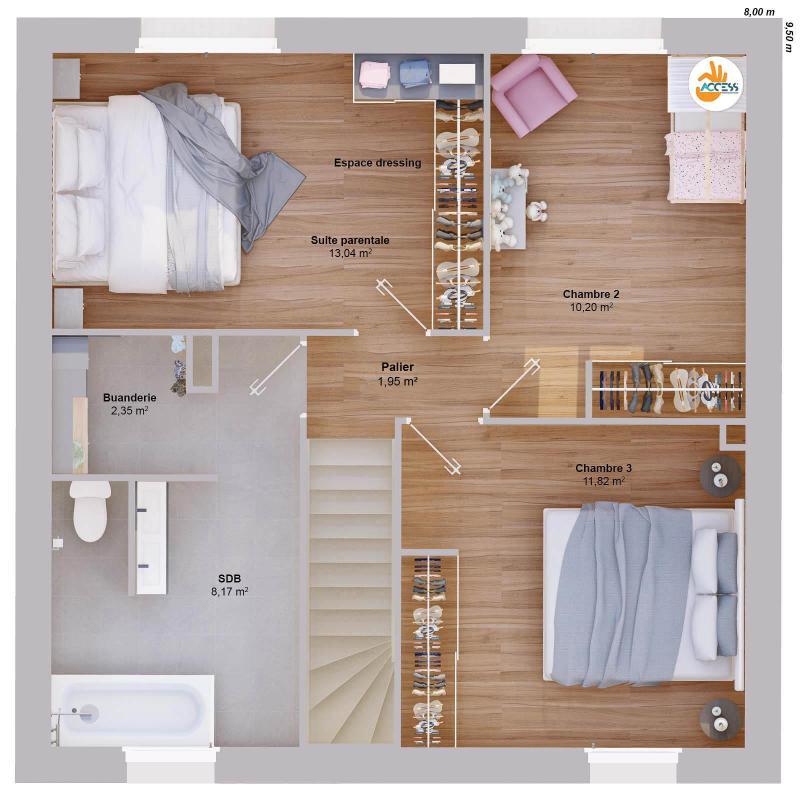 Maison - 88 m² - 6 pièces