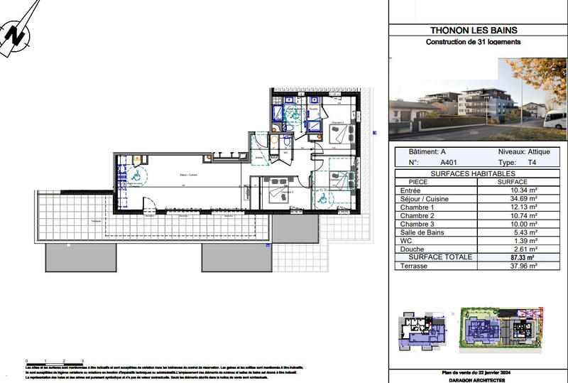 Appartement - 87 m² - 4 pièces