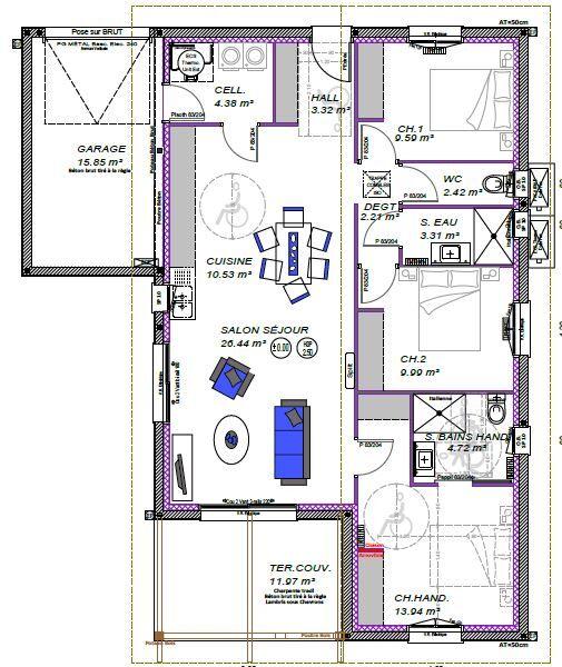 Maison - 90 m² - 4 pièces