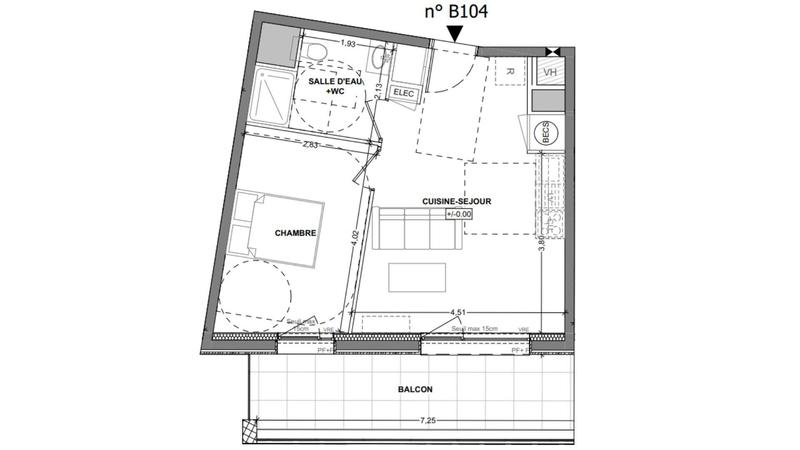 Appartement - 40 m² - 2 pièces
