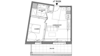 Appartement - 40 m² - 2 pièces