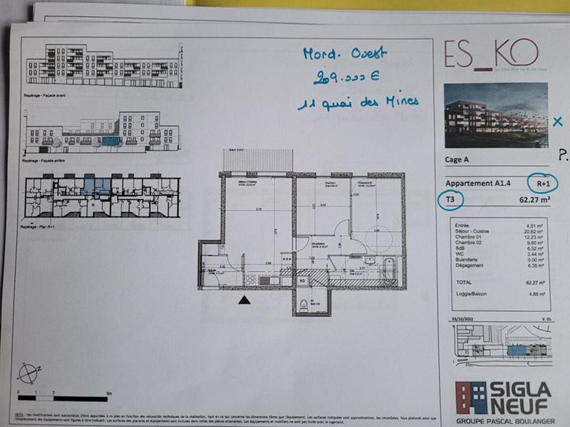 Appartement - 62 m² - 3 pièces