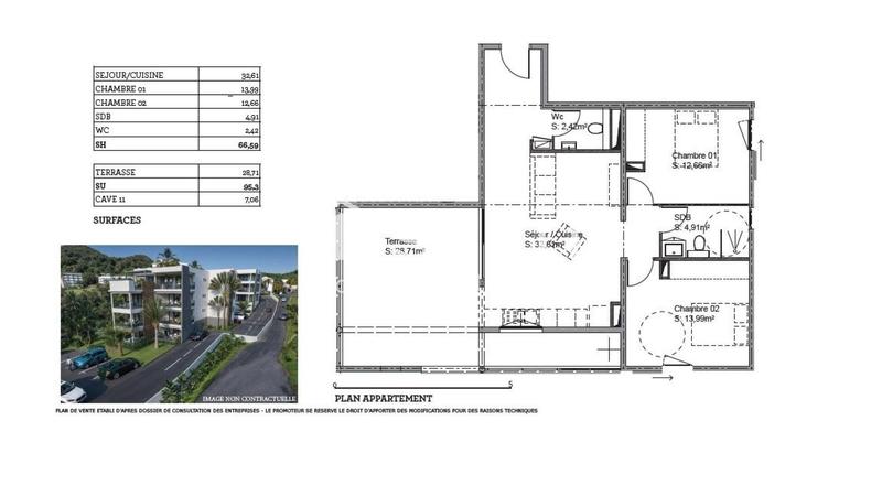 Appartement - 66 m² - 3 pièces