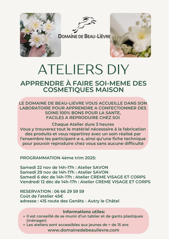 Ateliers Diy : apprendre à fabriquer ses cosmétiques maison