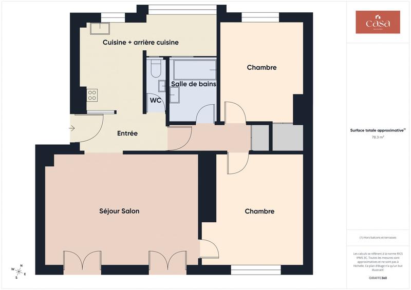 Appartement - 77 m² - 3 pièces