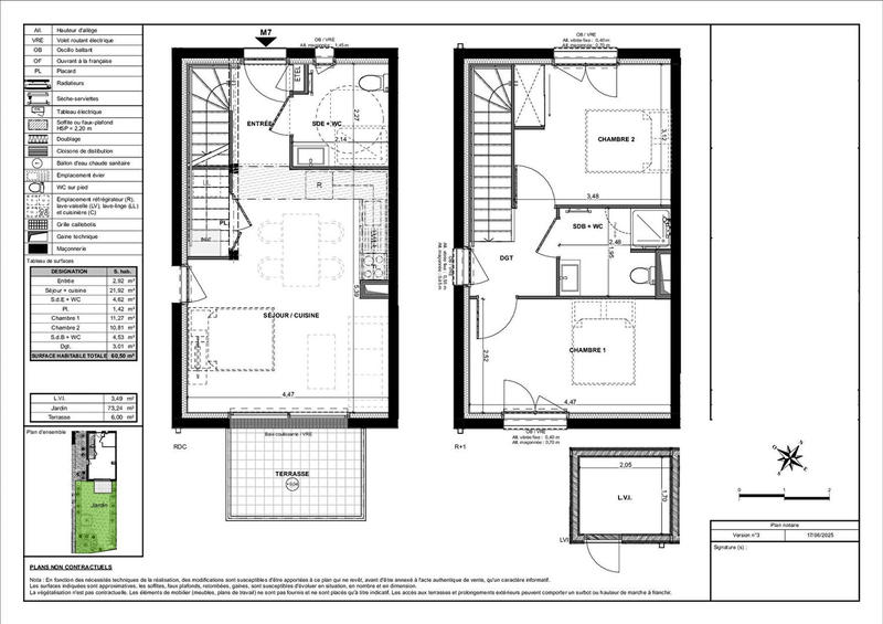 Maison - 61 m² - 3 pièces