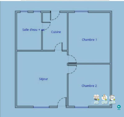 Pavillon - 46 m² - 3 pièces