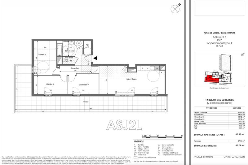 Appartement - 81 m² - 4 pièces