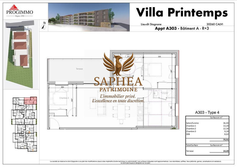 Appartement - 80 m² - 4 pièces