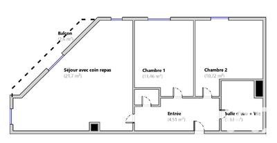 Appartement - 54 m² - 3 pièces