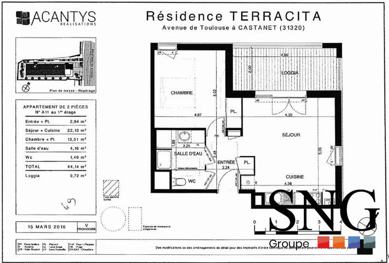 Appartement - 44 m² - 2 pièces