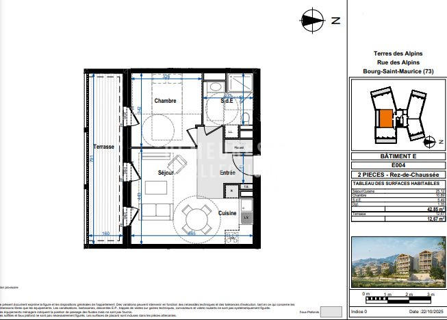 Appartement - 43 m² - 2 pièces