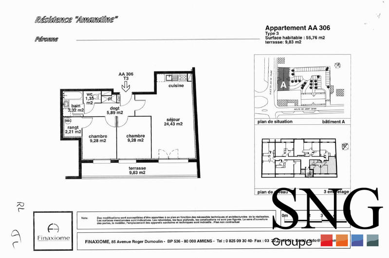 Appartement - 56 m² - 3 pièces