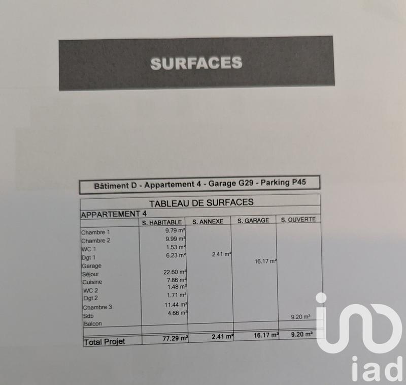 Appartement - 77 m² - 4 pièces