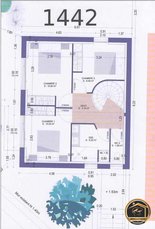 Maison ancienne - 91 m² - 4 pièces