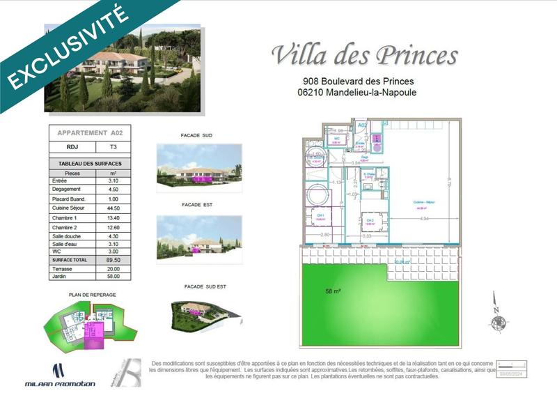 Appartement - 89 m² - 3 pièces