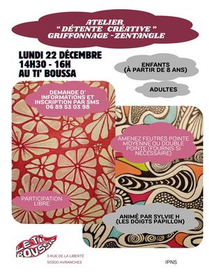 Atelier détente créative &quot;griffonnage et zentangle&quot;