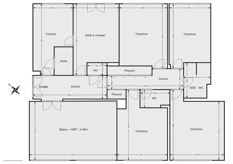 Appartement - 127 m² - 6 pièces