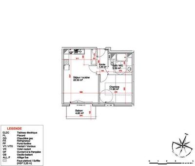 Appartement - 44 m² - 2 pièces