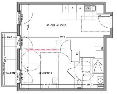 Appartement - 40 m² - 2 pièces
