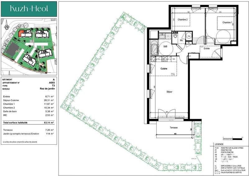 Appartement - 63 m² - 3 pièces