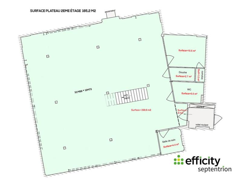 Bureau - 236 m² - 1 pièce