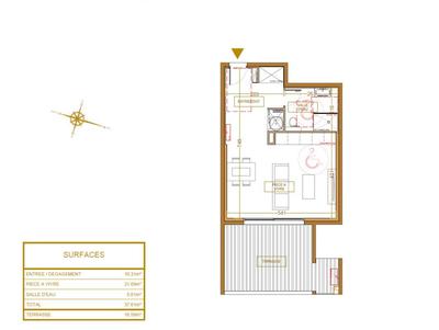 Appartement - 37 m² - 1 pièce
