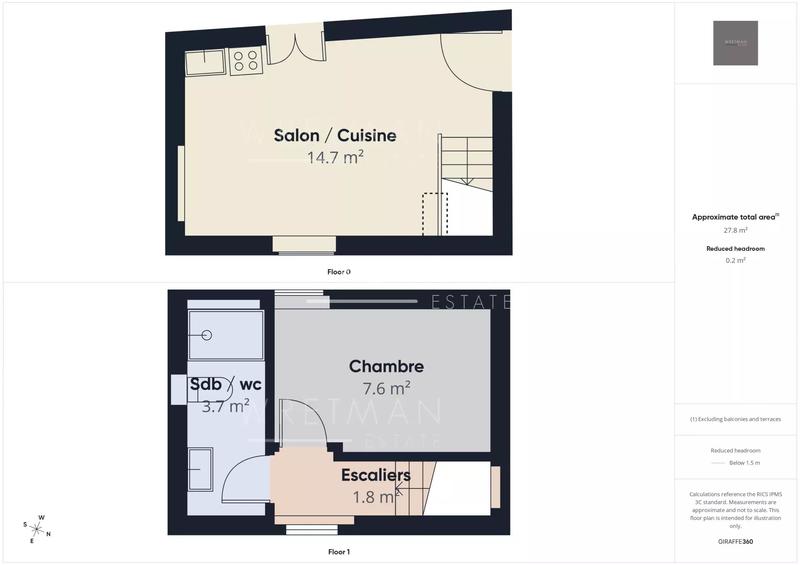 Appartement - 25 m² - 2 pièces