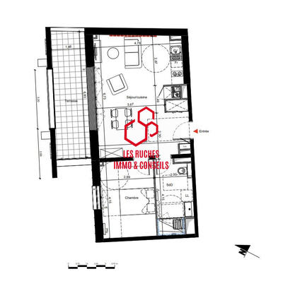 Appartement - 51 m² - 2 pièces