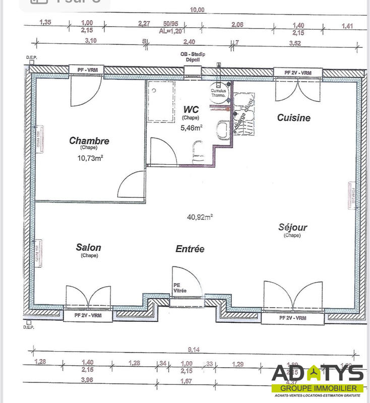 Maison - 60 m² - 3 pièces