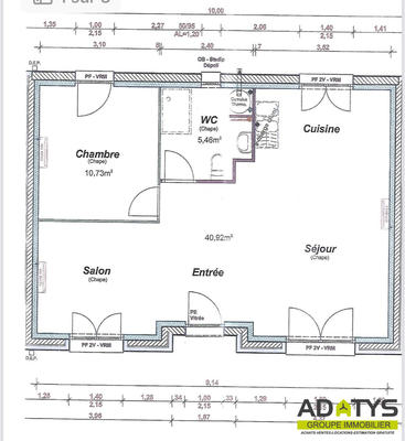 Maison - 60 m² - 3 pièces