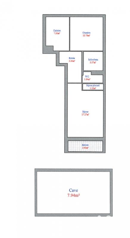 Appartement - 47 m² - 2 pièces