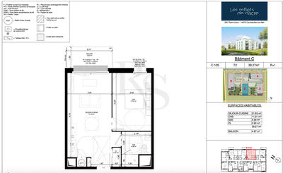 Appartement - 39 m² - 2 pièces